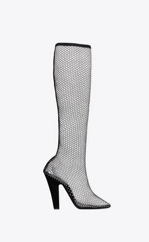 YSL 68 BOOTS IN MESH W/ STRASS 